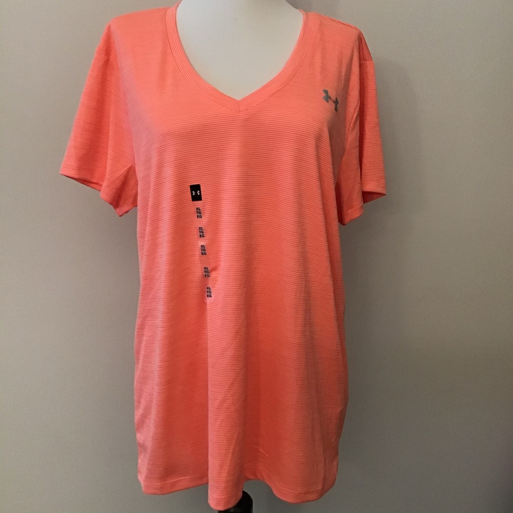 BNWT Orange Stripe Under Armour Heatgear T-Shirt